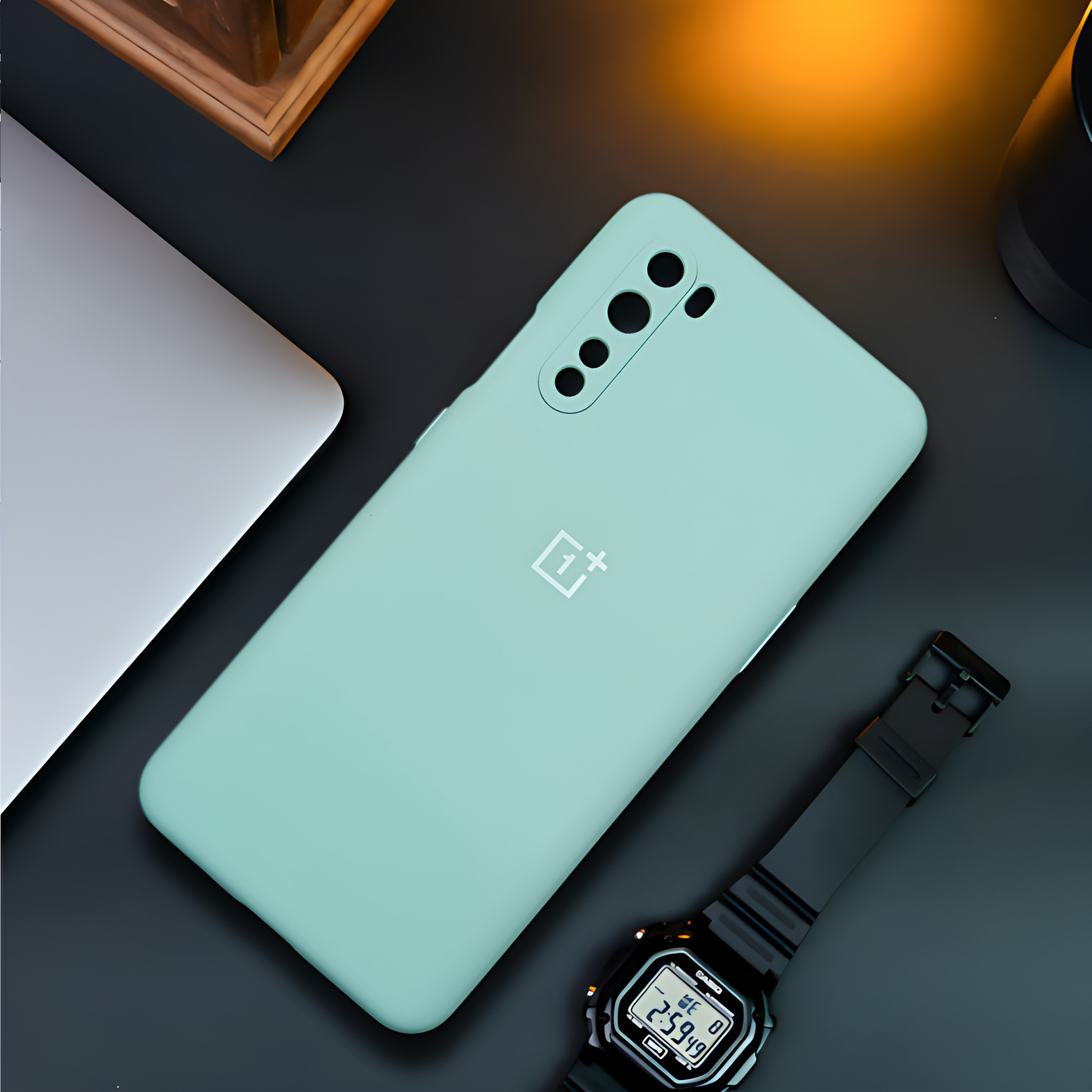 Light Blue Camera Original Silicone case for Oneplus Nord