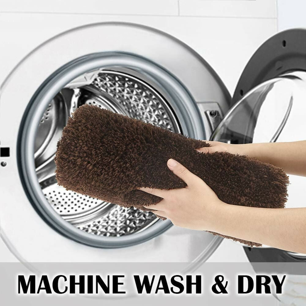 AaHo Microfiber Bath Rug Absorbent, Anti-Skid & Washable (Brown)