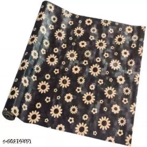 Mopak Decor ShelfLiner used for Wardrobe kitchen cabinet Drawer Slab Roll (Brown Flower)