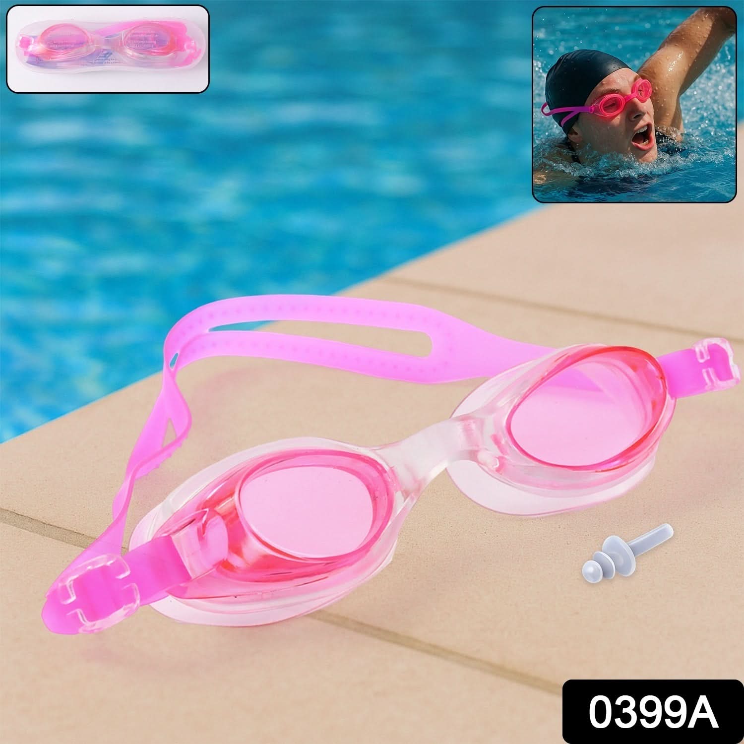Swimming Goggles With Adjustable Clear Vision Anti-fog Waterproof Swimming Goggles
