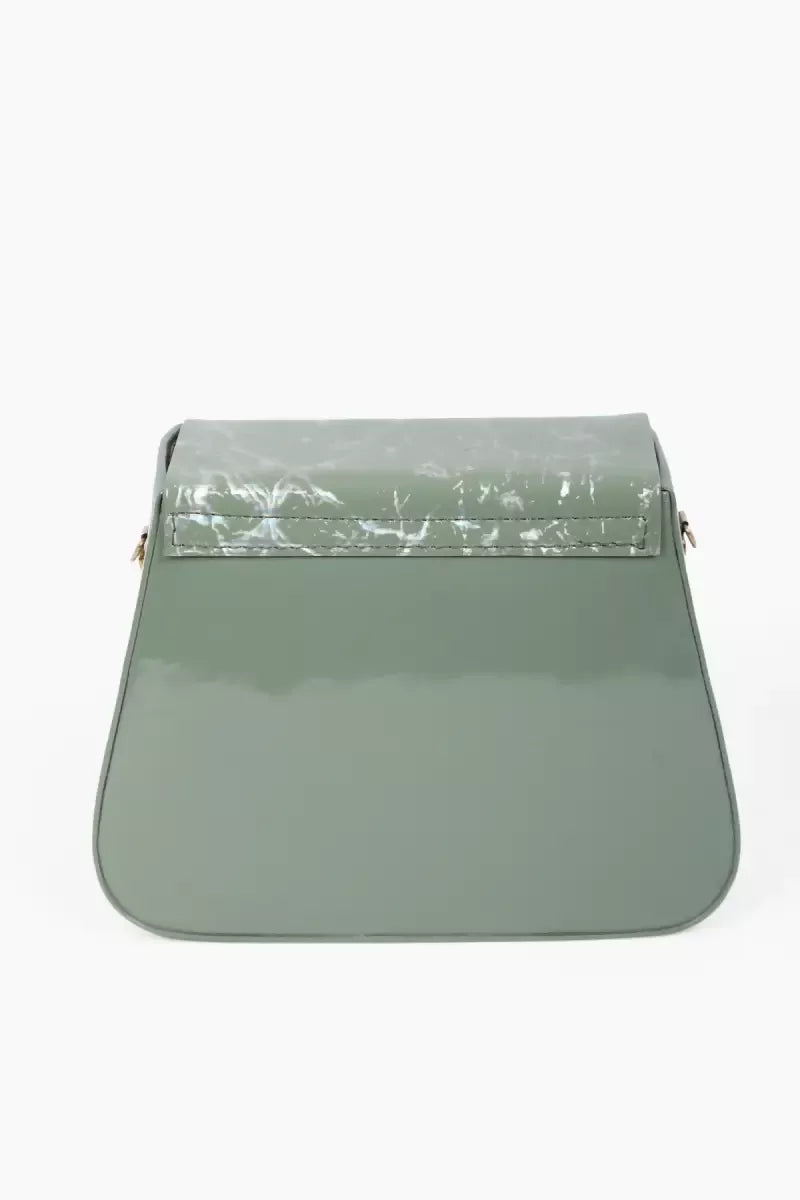 Marble printed Box Sling Bag for Girls - Sea Green