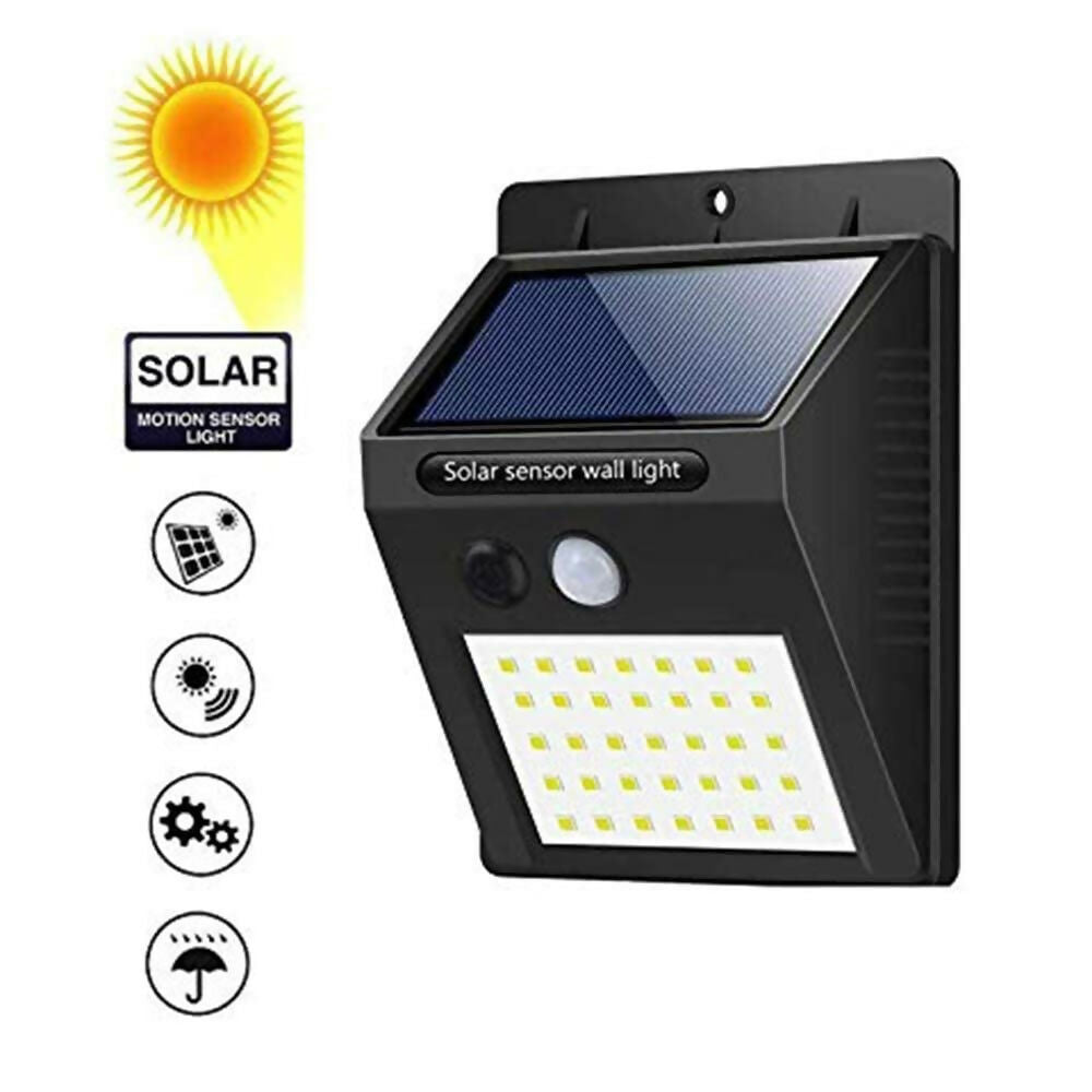 Solar Security LED Night Light for Home Outdoor / Garden Wall (Black) (20-LED Lights)