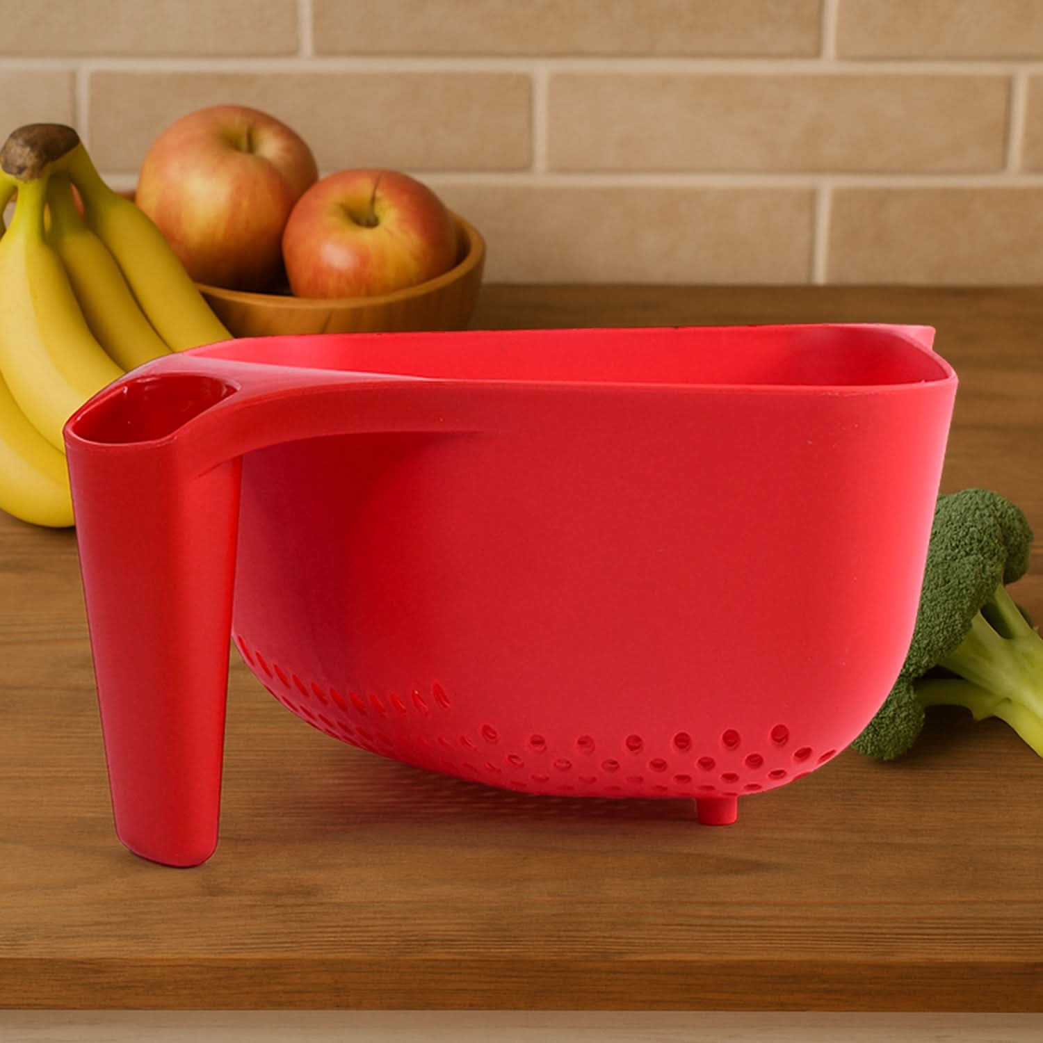 Multi-Functional Plastic Strainer Bowl with Handle – 1.5L