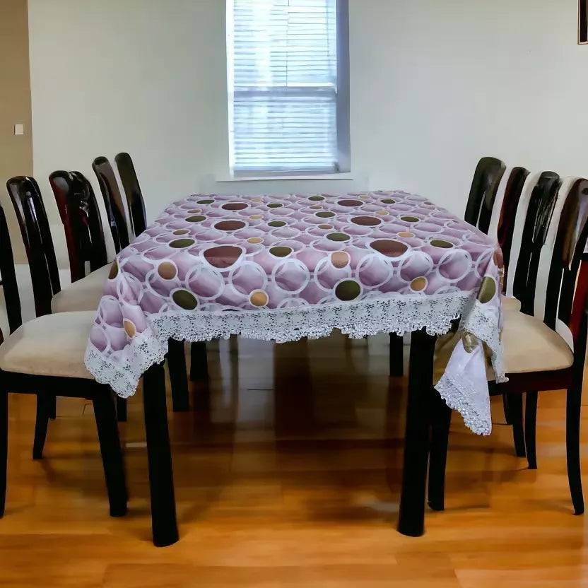 Mopak Decor 3D Printed Table Cover with Lace – Rectangular Dining and Centre Table Cloth
