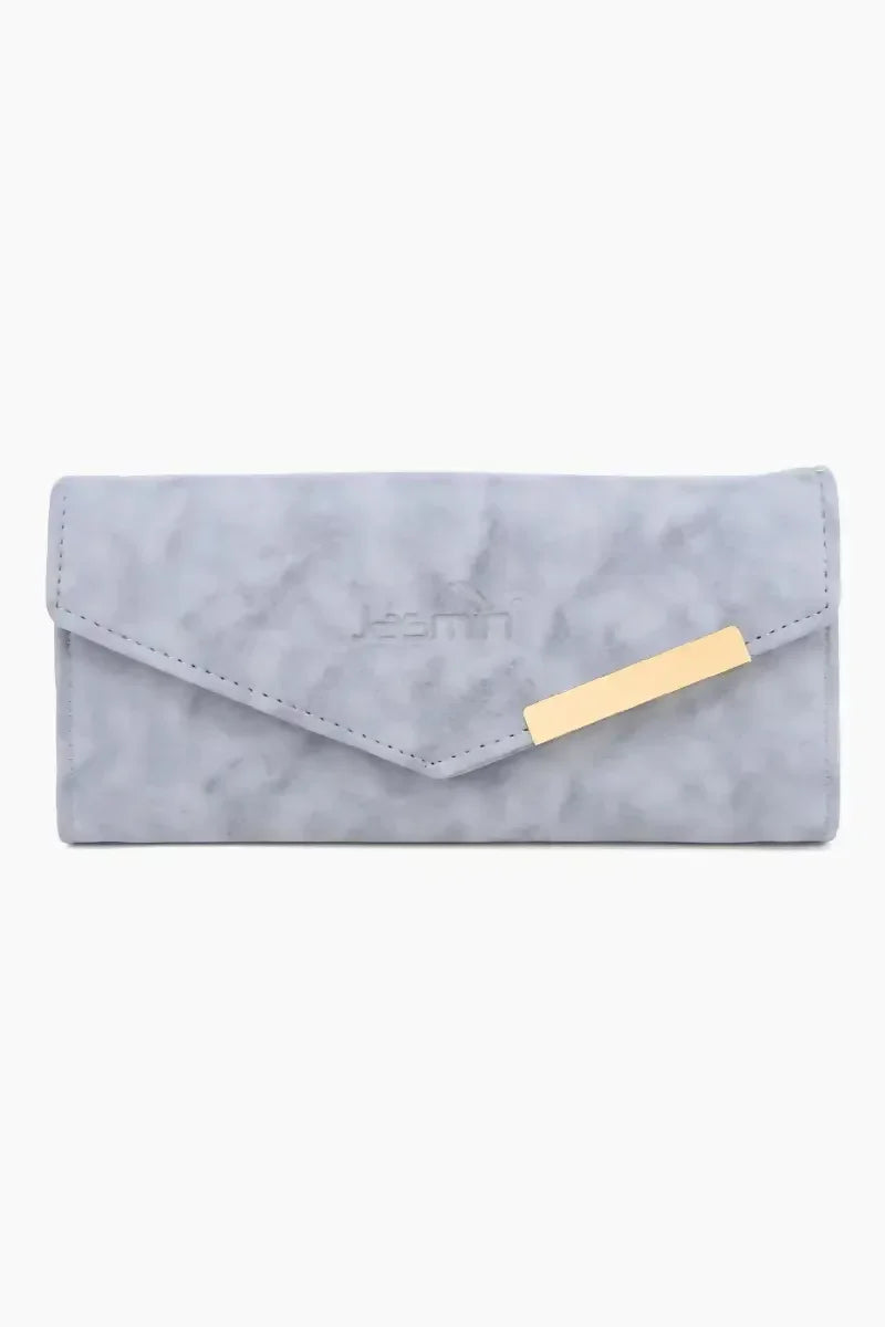 Faux Leather Solid Casual Purse for Women - Grey