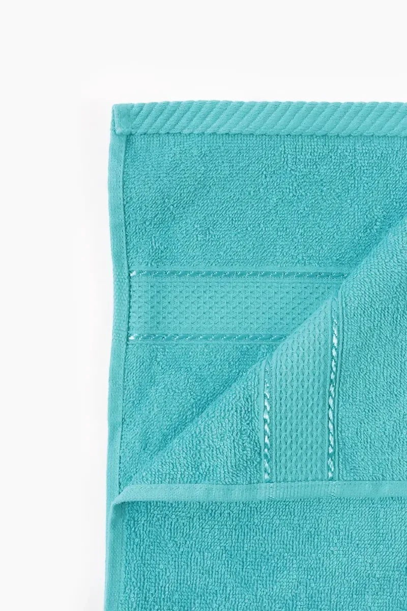 Turkish Cotton Hand Towel (Leaf Dew), 1 Pc - 40 x 60 Cm (Teal)