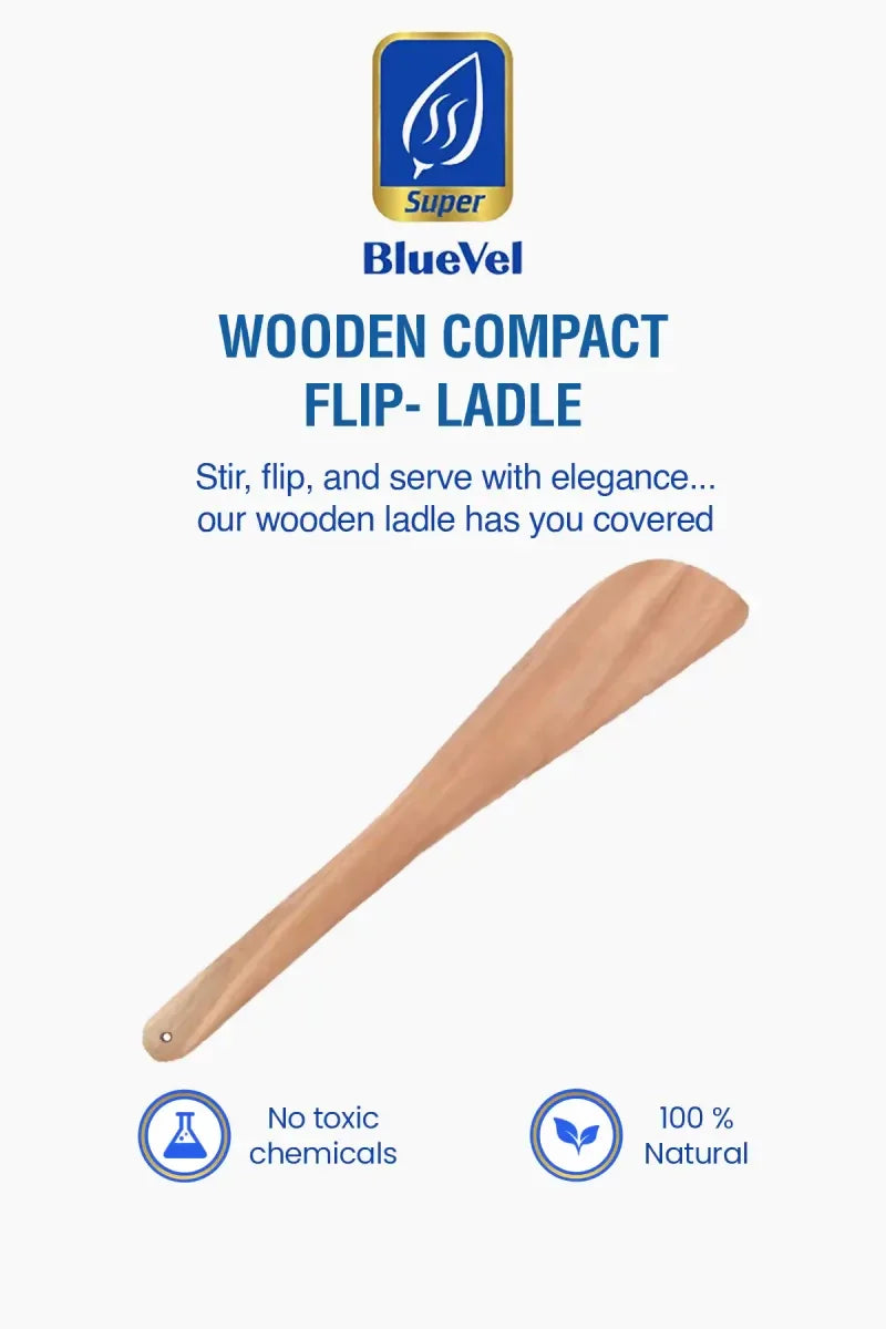 Bluevel - Neem Wood Compact Flip Ladle - 27 cm