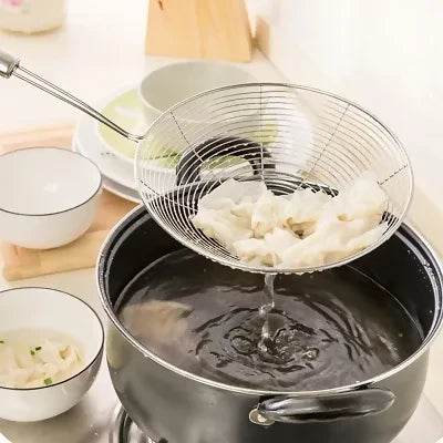 Stainless Steel Deep Fry Strainer Set (14 cm, Silver,3-Piece)