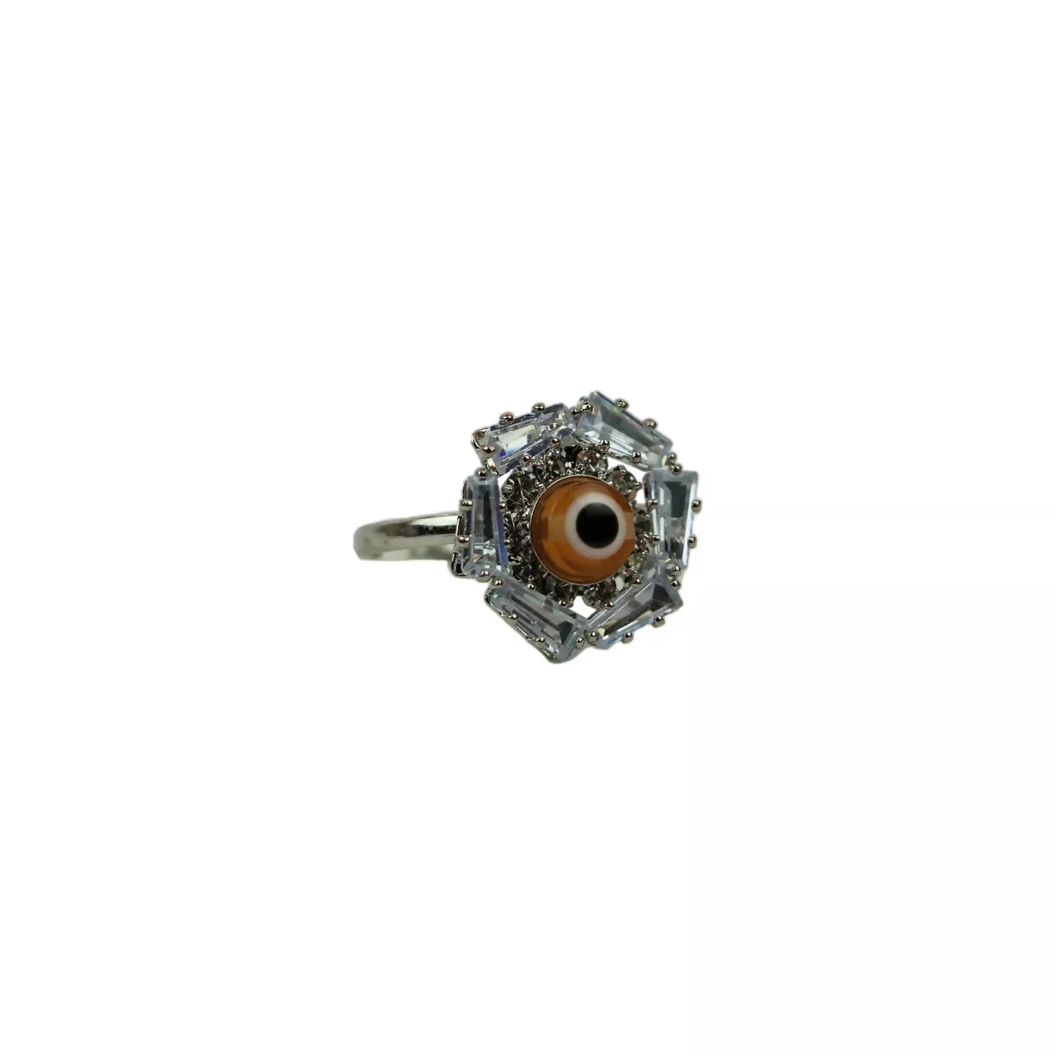 Sunset Inspired Evil Eye Ring – Stylish Orange Good Luck Charm