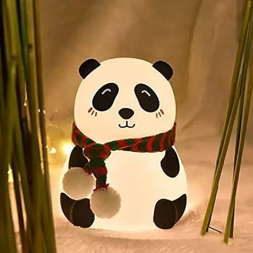 Bachat Club panda night light LED with cute scarf design glowing softly in a cozy setting