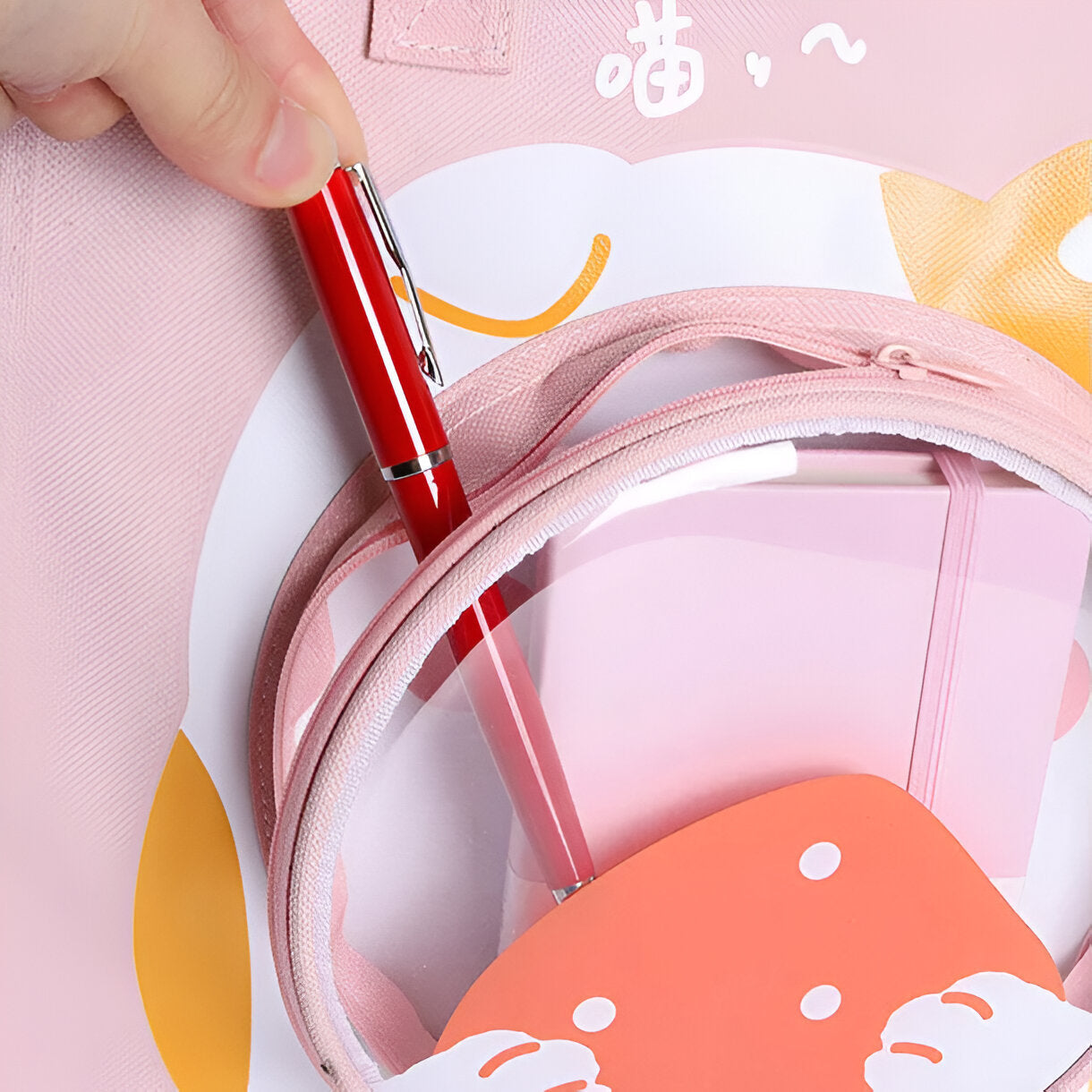 Cute Cartoon Theme Tote Handbag/Tote Bag With Pocket