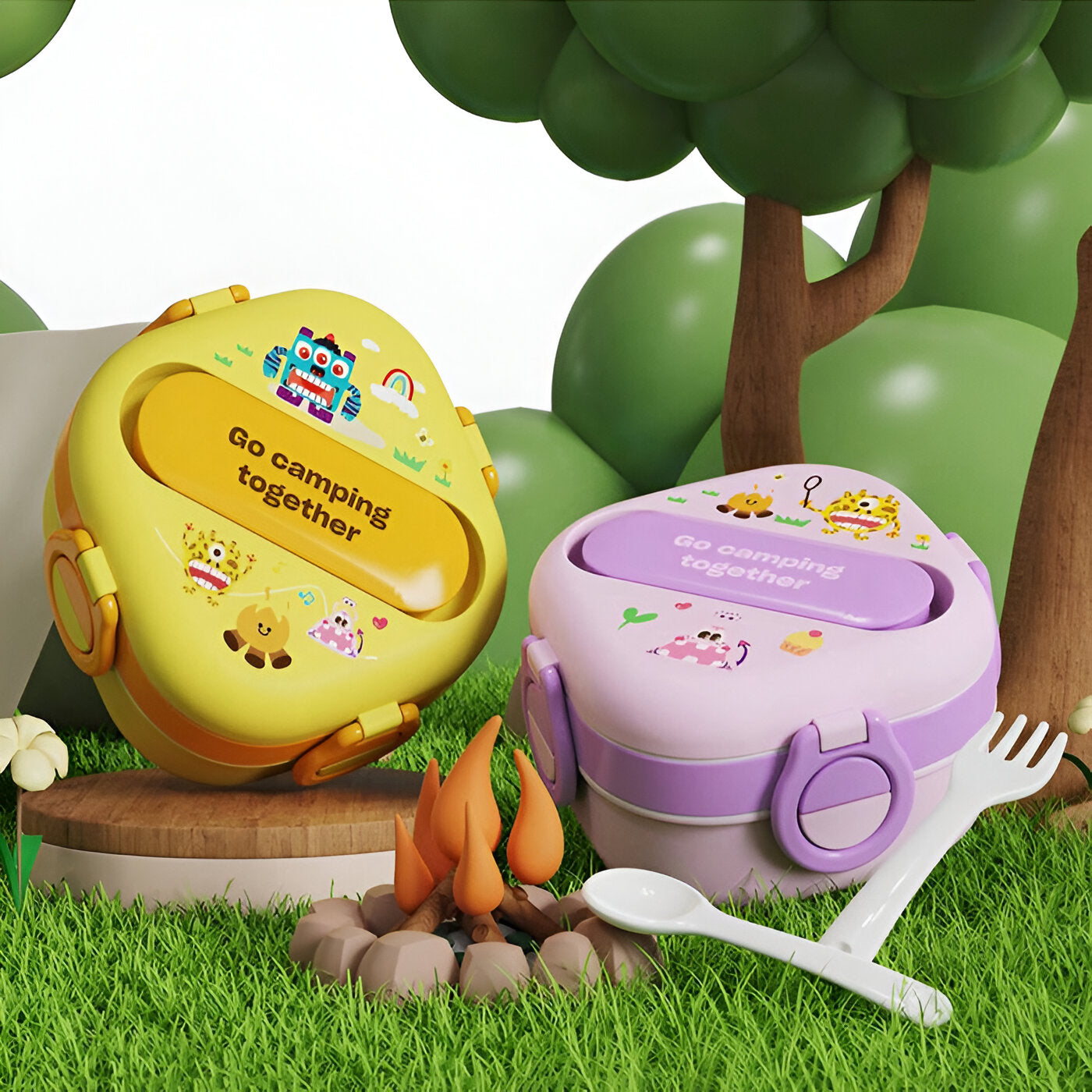 Monsters Double - Layer Sealed Bento Lunch Box