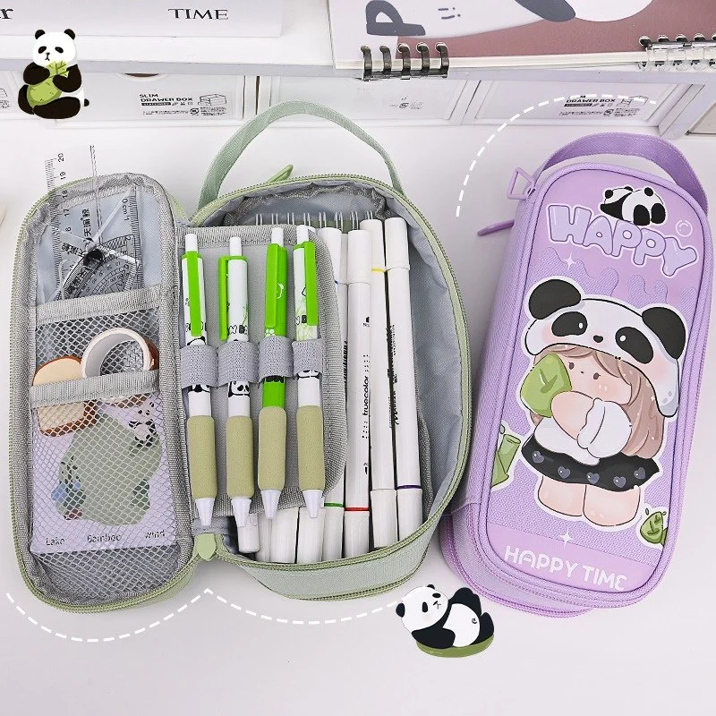 Kawaii Panda Girl Pencil Pouch | Stay Organized in Style