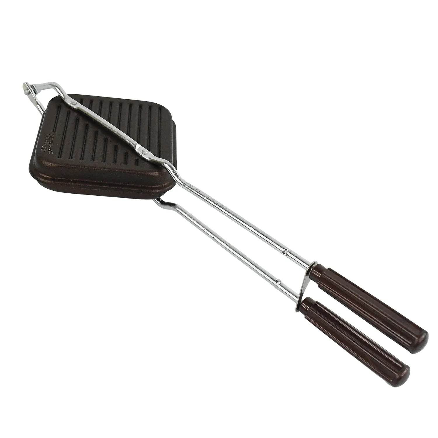 Bachat Club premium aluminum sandwich toaster with long handles and non-stick ridged plates