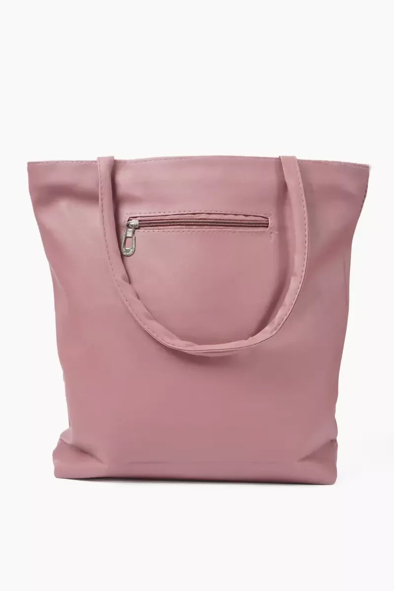 Women’s Faux Leather Solid Hand Bag - Pink