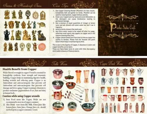 Pure copper digital printed flower design glass tumbler (pack of 2x300ml) | PRISHA INDIA CRAFT