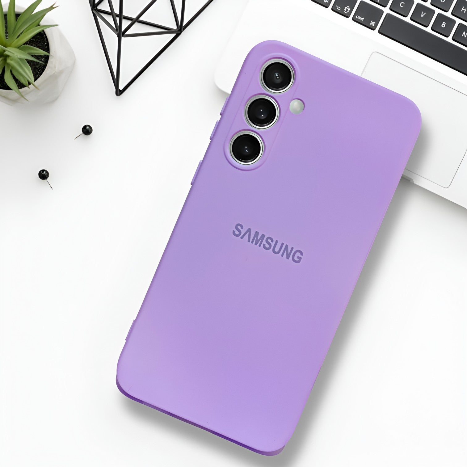 Purple Original Camera Safe Silicone case for Samsung A34