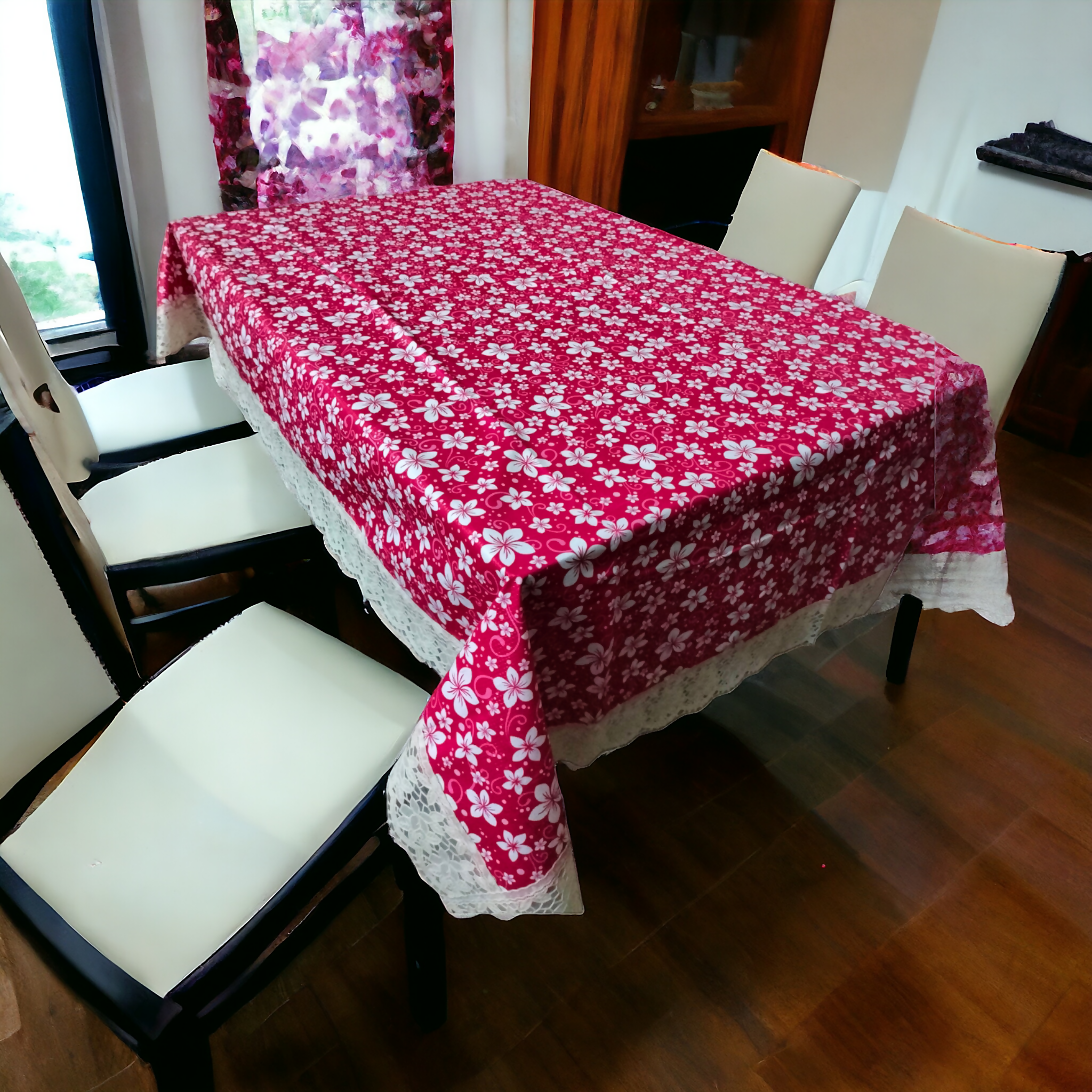 Mopak Decor Classic Table Cover with Lace - Rectangular Table Cover Dining table cover
