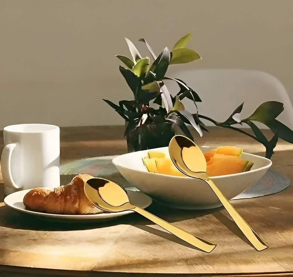 Golden Premium Spoons with Gold Color Plating (Set of 6 Pcs)