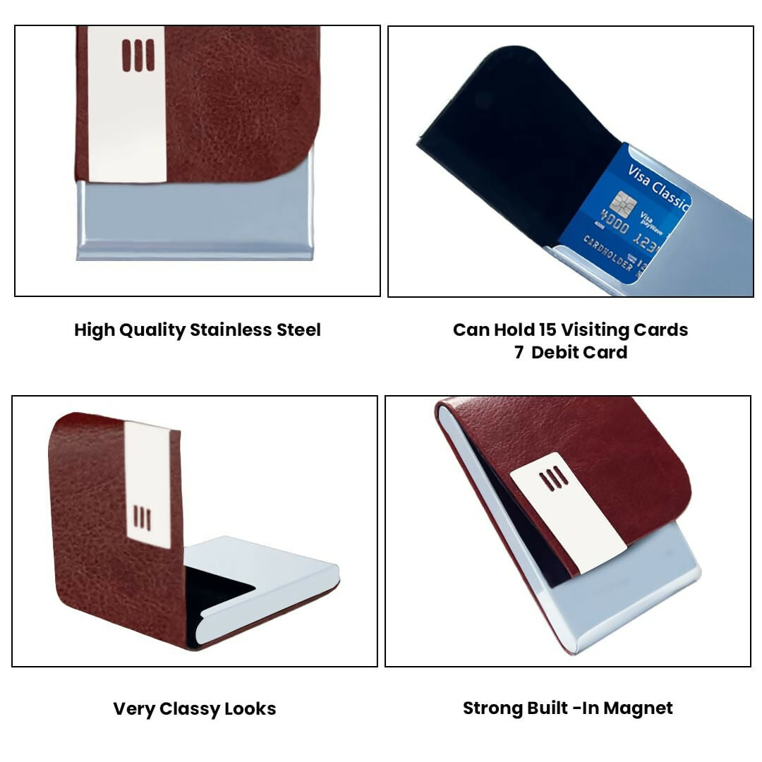 Steel Slim Pocket Card Holder (Brown)