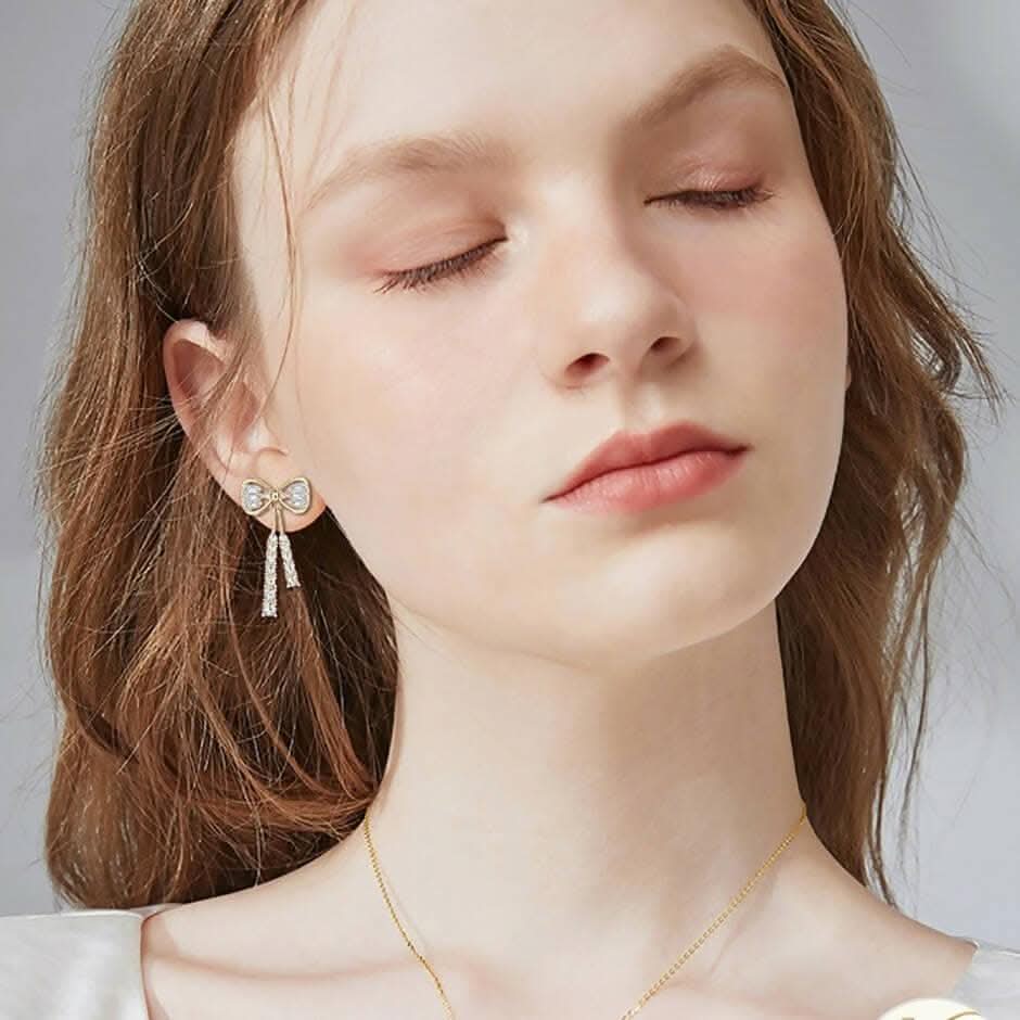 Pinapes Luxury Butterfly Earrings with Crystal Zircon (2 Pairs)