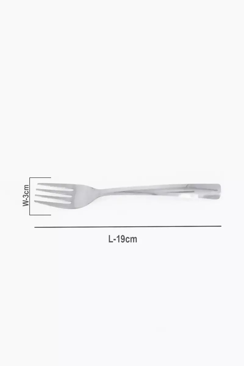Prabha Stainless Steel Petal Dessert Plain Fork Set - 19cm