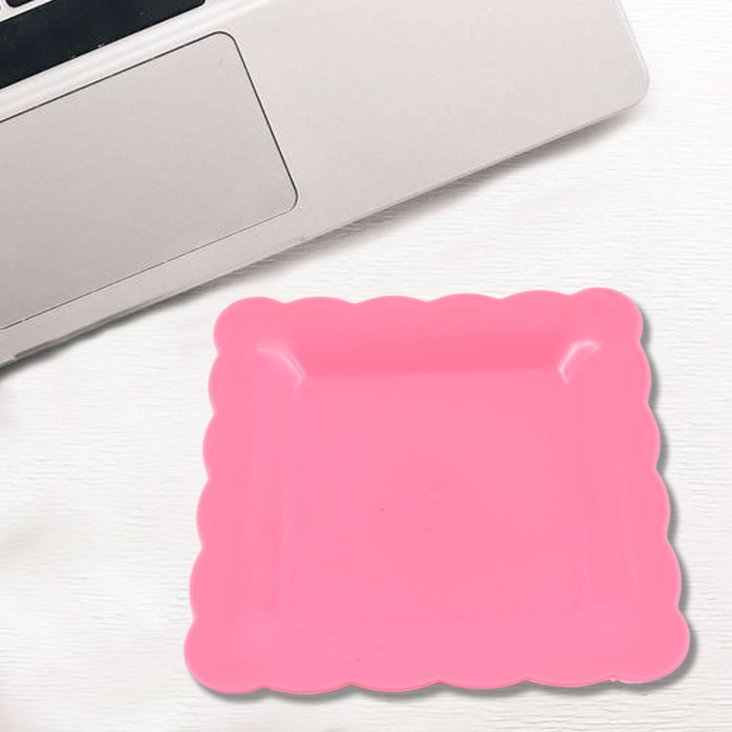 Square Plastic Dinner Plate Set (8 Pcs) Serving Trays for Home