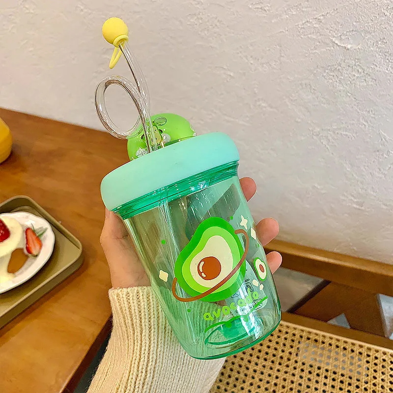Adorably Fruit Themed ! 390mL Water Bottle/Cup with Straw