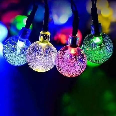 Multicolor Crystal Snowflake Ball LED String Lights (14 Lights)