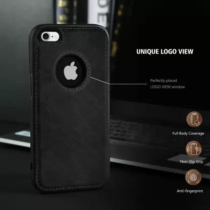 Puloka Black Logo cut Leather silicone case for Apple iphone 6/6s