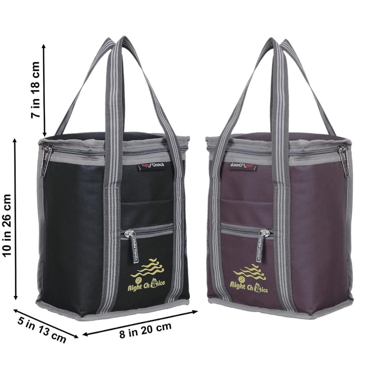 Right Choice Polyester Carry On Lunch/Tiffin Bags Combo for School & Office (Pack of 2)