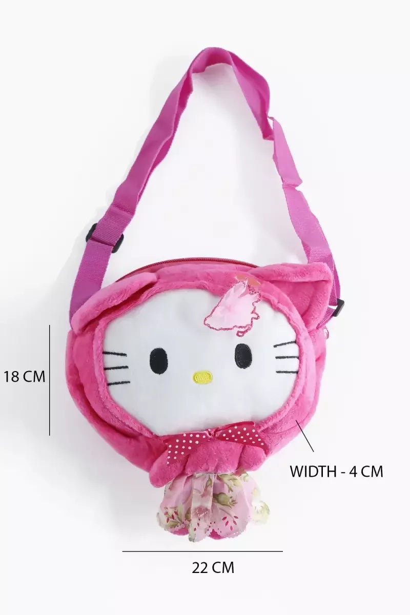 Hello Kitty Sling Bag For Girls - Dark Pink