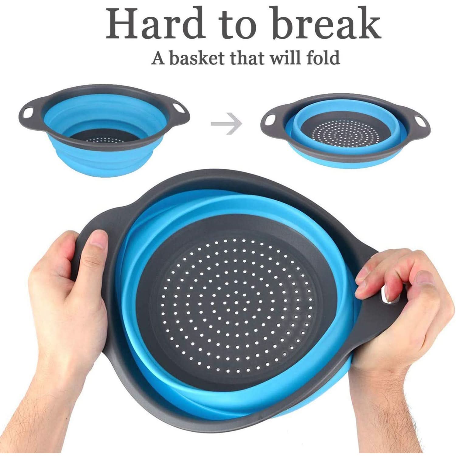 Round Silicone Strainer – Flexible, Heat-Resistant Kitchen Colander for Draining & Rinsing