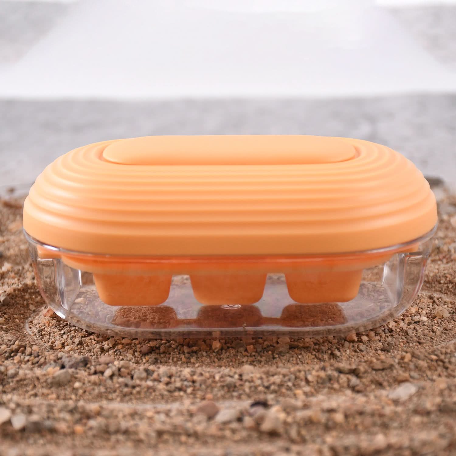 Plastic Ice Cube Tray with Lid &amp; Storage Box – 6 Cubes Mold for Freezer