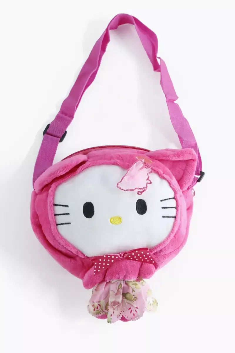 Hello Kitty Sling Bag For Girls - Dark Pink