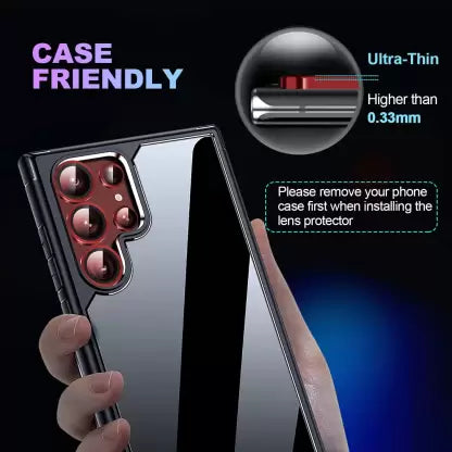 Red  Metallic camera ring lens guard for Samsung S22 Ultra