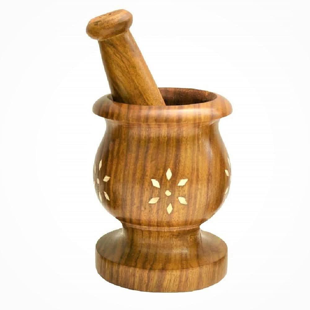 Santarms Wooden Okhli (Polished Rosewood)