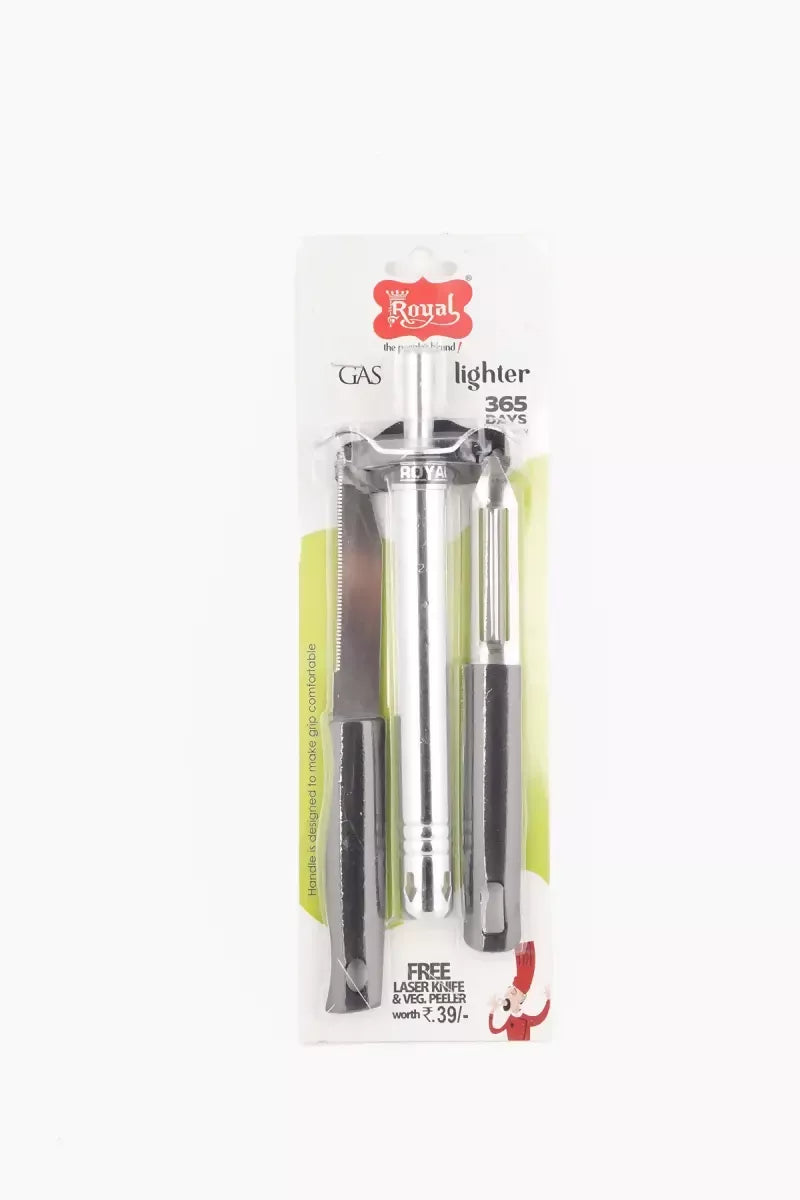 Stainless Steel Lighter Set & Cheese Grater - Combo Pack