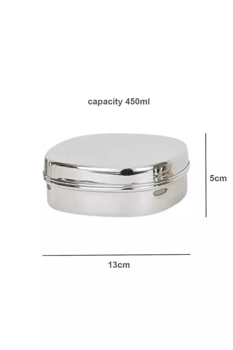 Zion Stainless Steel Sleek Lunch Box - 450 ML