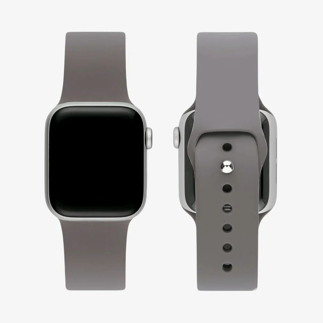 Grey Plain Silicone Strap For Apple Watch Series 1 (38mm/40mm/41mm)