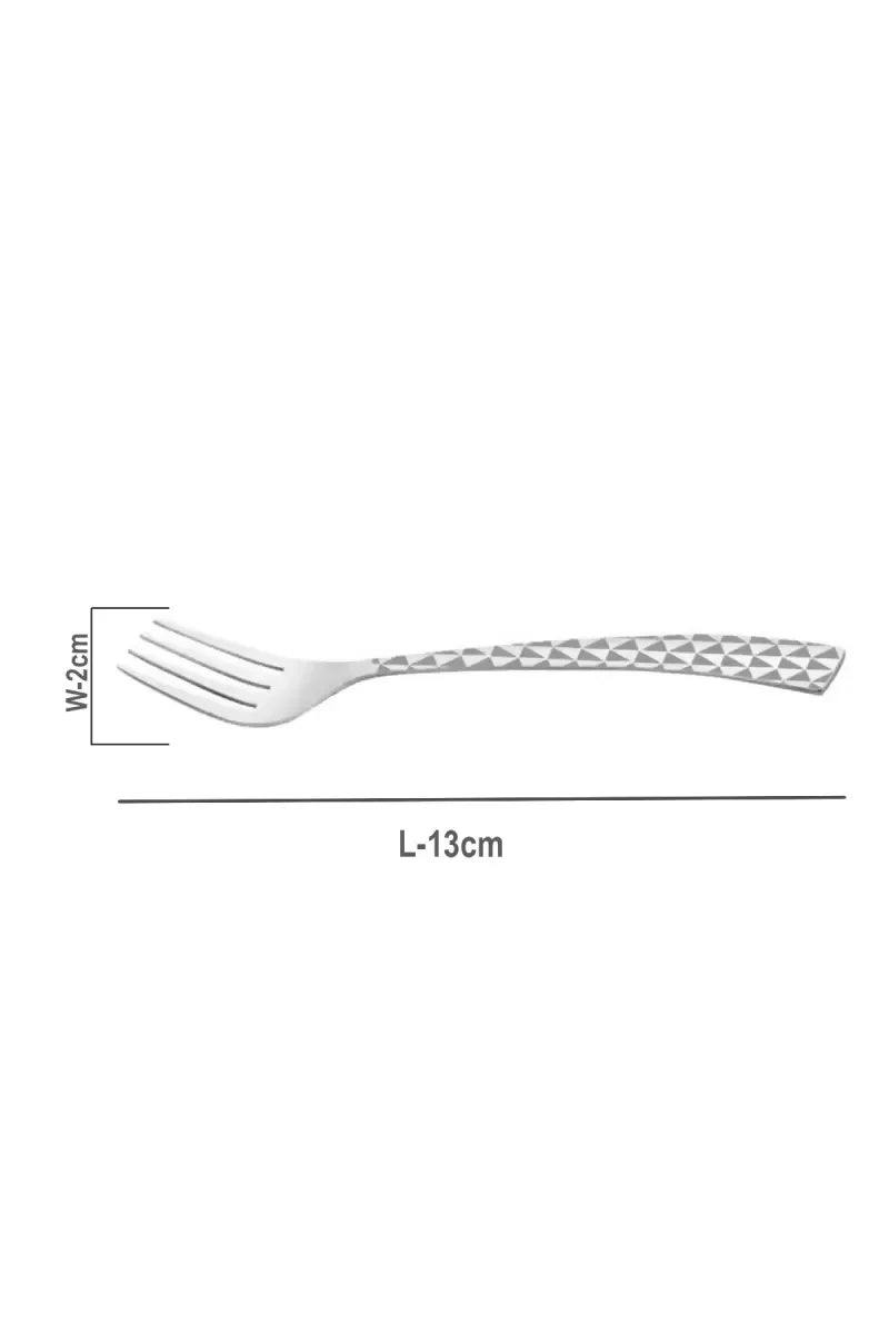 Prabha Stainless Steel Crysta Tea Fork Set - 13cm (set of 6)