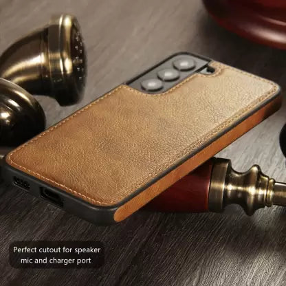 Puloka Brown Leather Case for Samsung S21 FE
