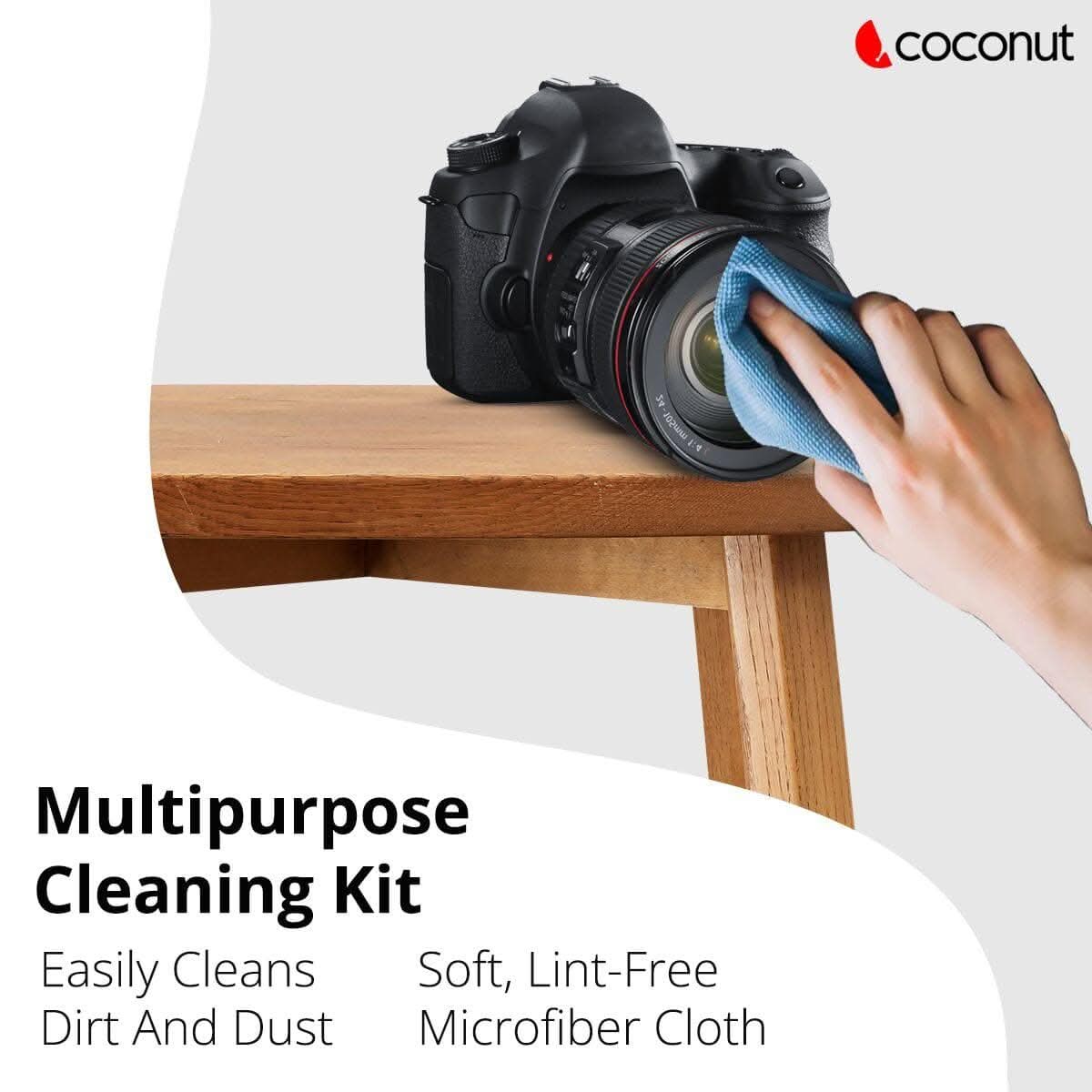 Coconut CS02 - 2 in 1 Cleaning Kitt with Brush, Lint-free microfibre cloth & soft Cloth