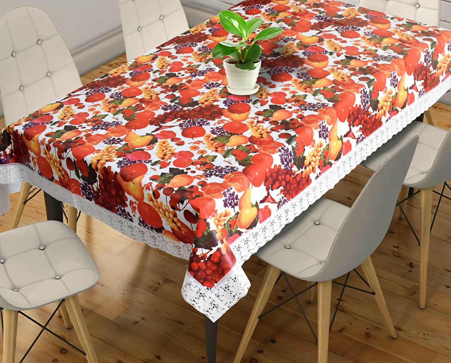 Colorful 3D White Fruit Table Cover – Small & Large (40x60 & 60x90) Inches