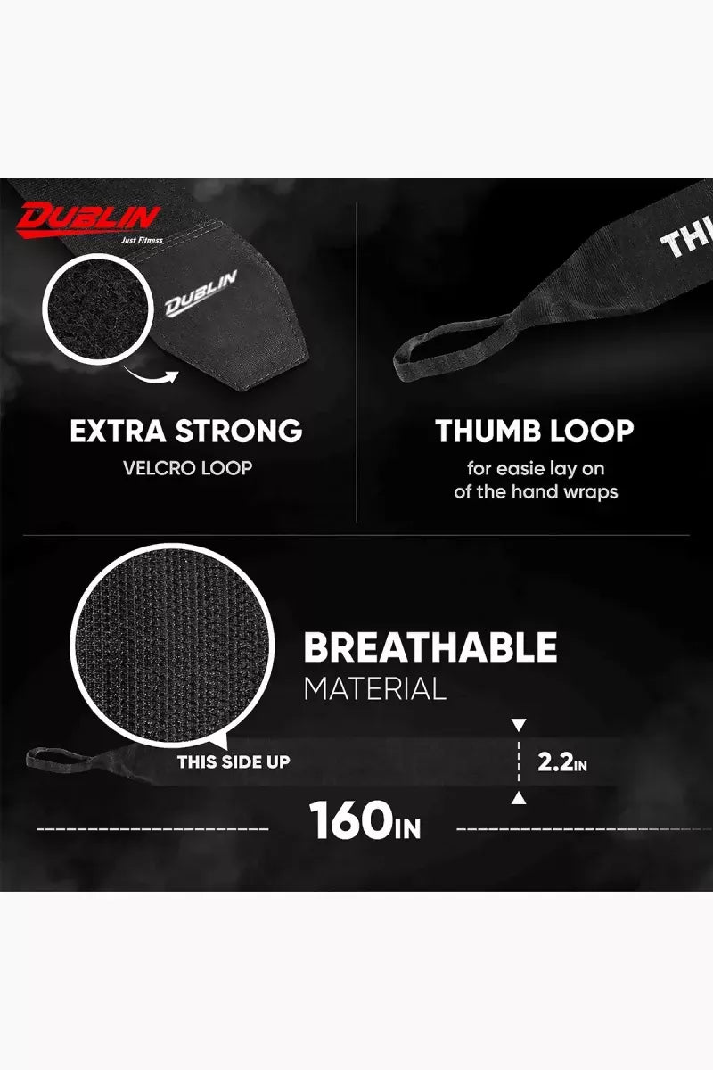 Dublin Exercise Hand Wrap For Gym & Boxing (Black)