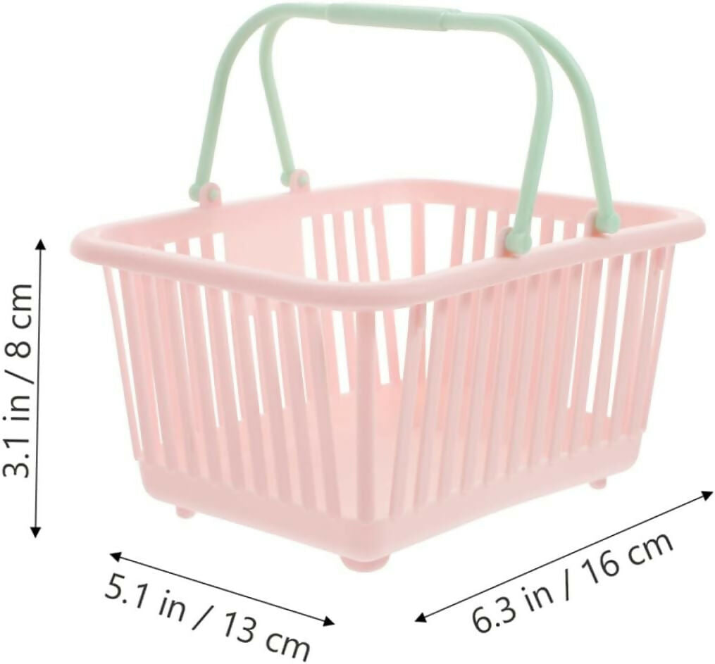 Multipurpose Plastic Storage Basket with Handles Small Bins for Bathroom, Toys, Sundries, and Desktop Organization