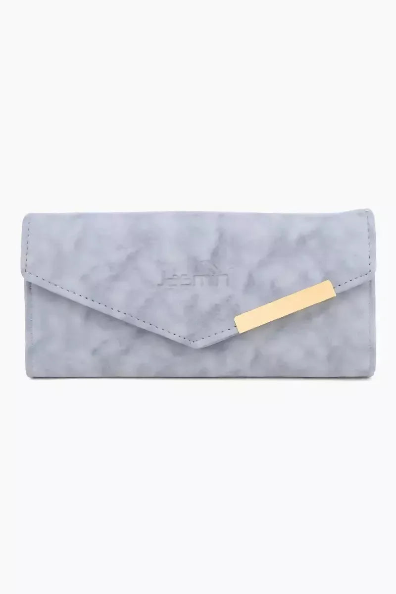 Faux Leather Solid Casual Purse for Women - Grey