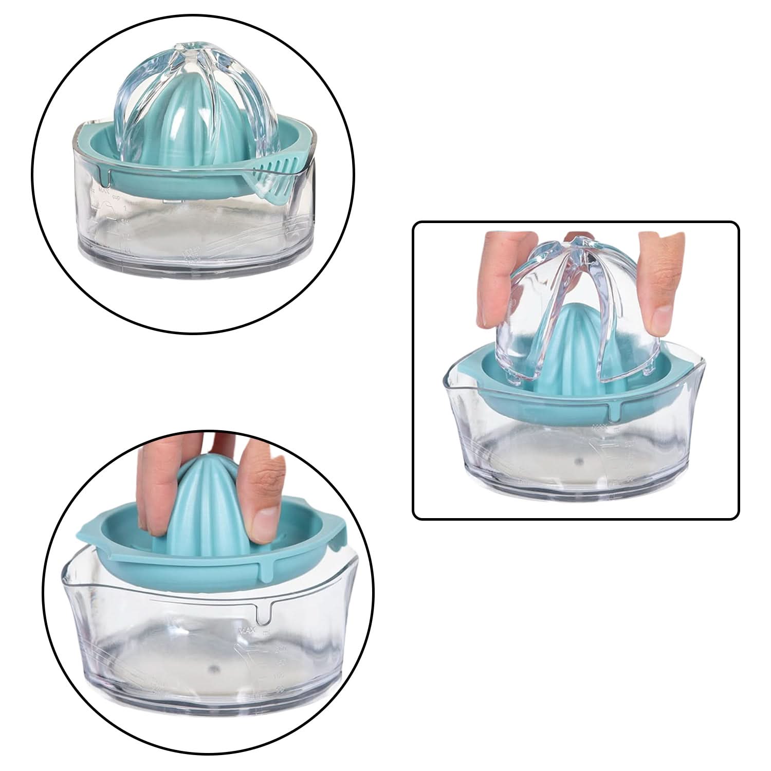 Plastic Manual Citrus Juicer with Pour Spout & Lid – 1 Pc