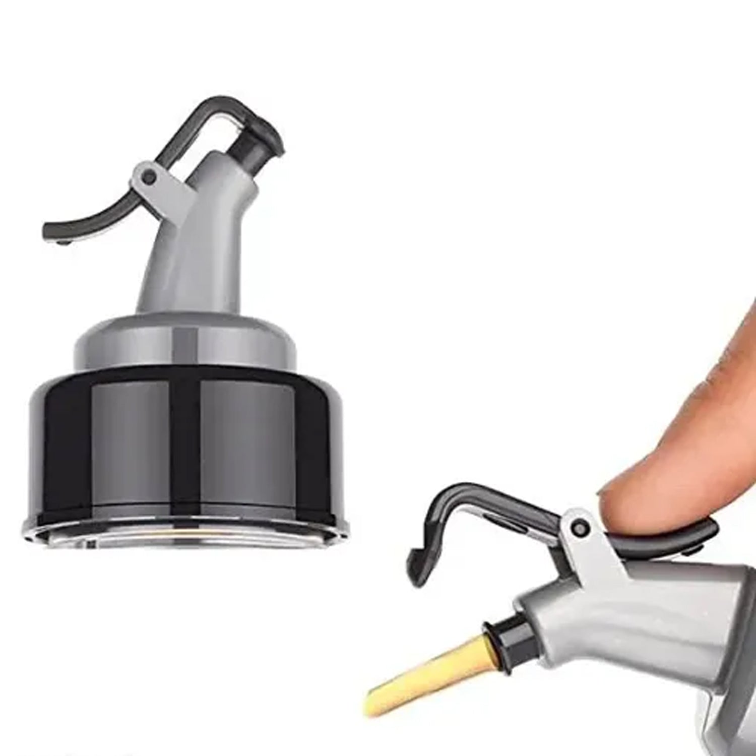Bachat Club transparent oil dispenser bottle spout cap with finger press control for easy pouring