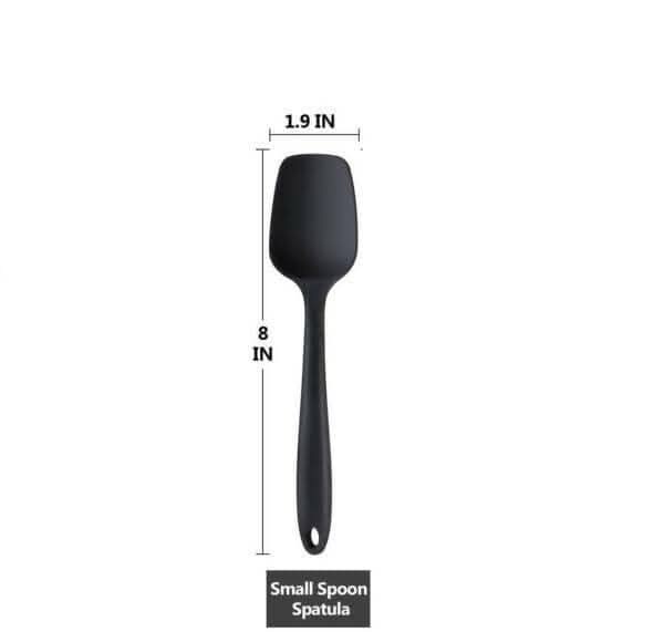 P-Plus International Food Grade Silicone Rubber Spatula Set (Black)